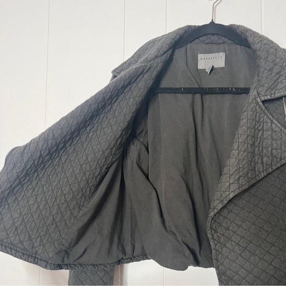 Anthropologie Marrakech Quilted Cotton Moto Jacket Asymmetrical Zipper Size M - Picture 4 of 8
